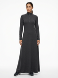 Dress Maxi Women Zipper Half-High Collar Loose Sport Style