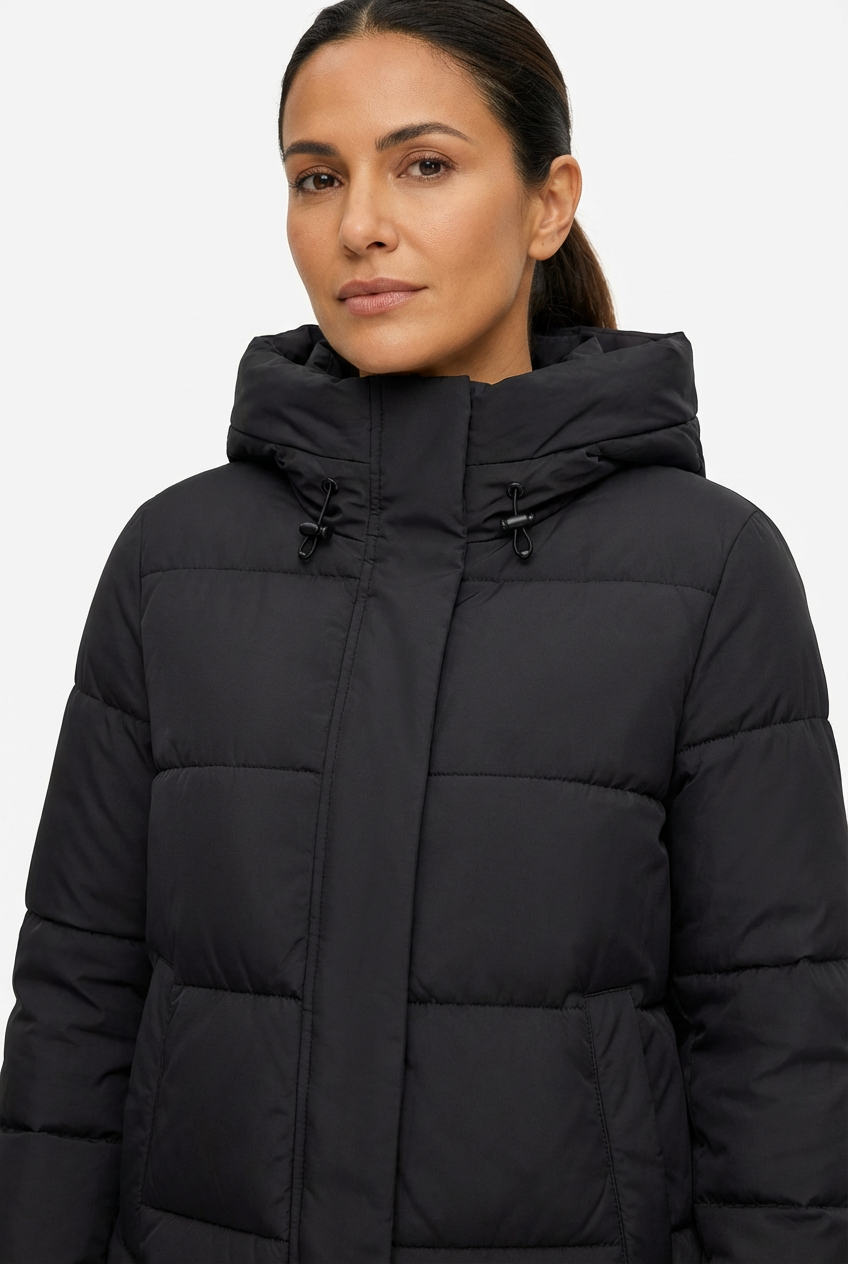 Winter Jacket Women Long Single-Breasted Padded Outerwear