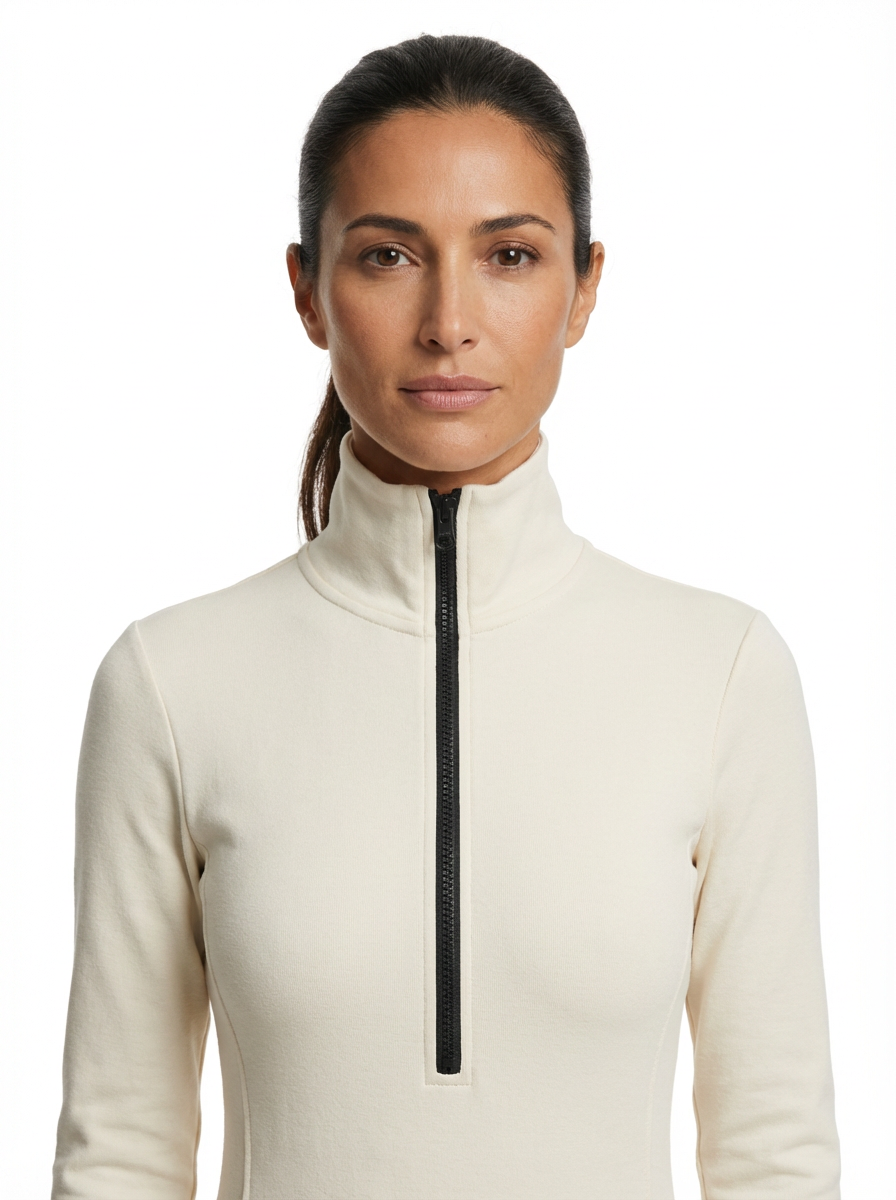 Dress Maxi Women Zipper Half-High Collar Loose Sport Style
