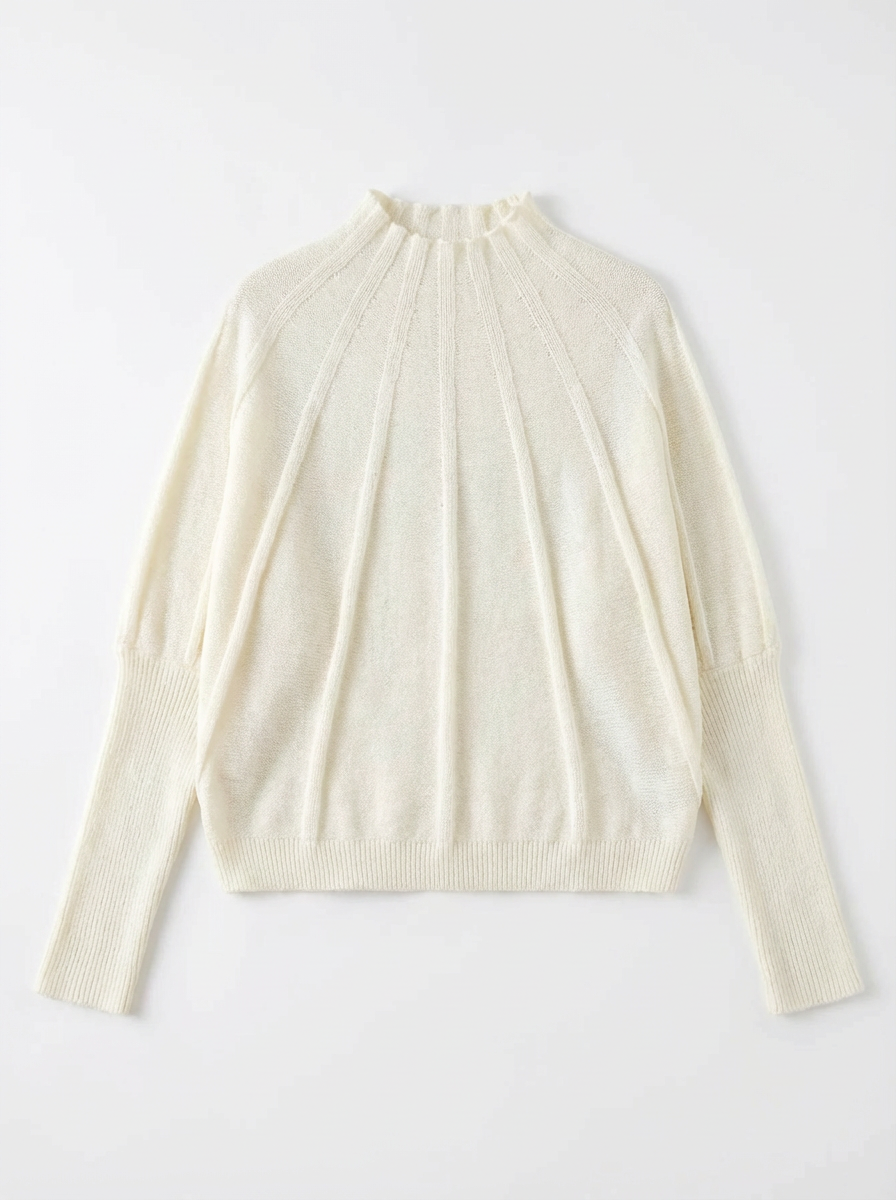 Sweater Women Ribbed Sunburst Pattern Relaxed Fit