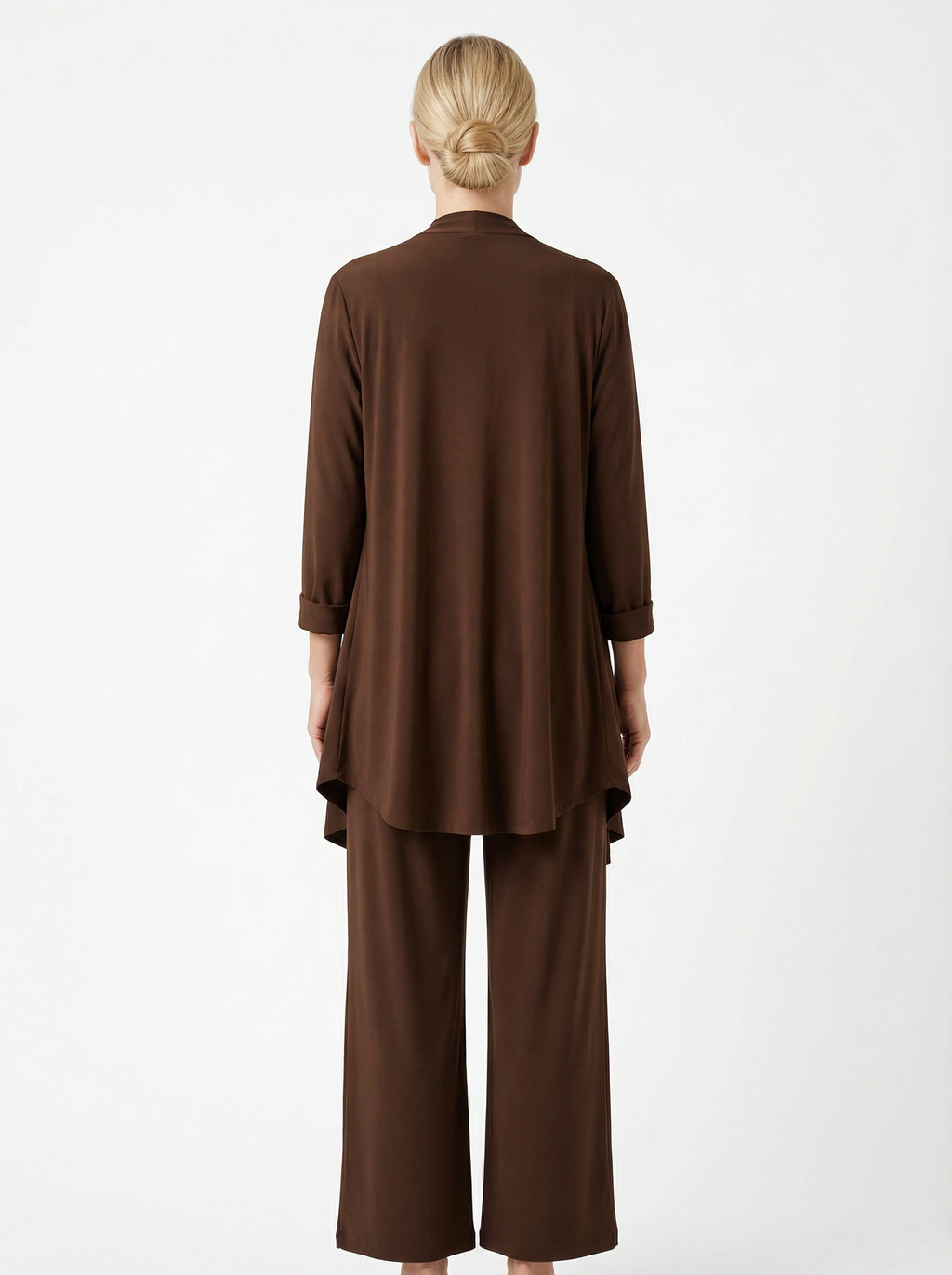 Three‑Piece Pantsuit Women Relaxed Fit Jacket Top & Trousers