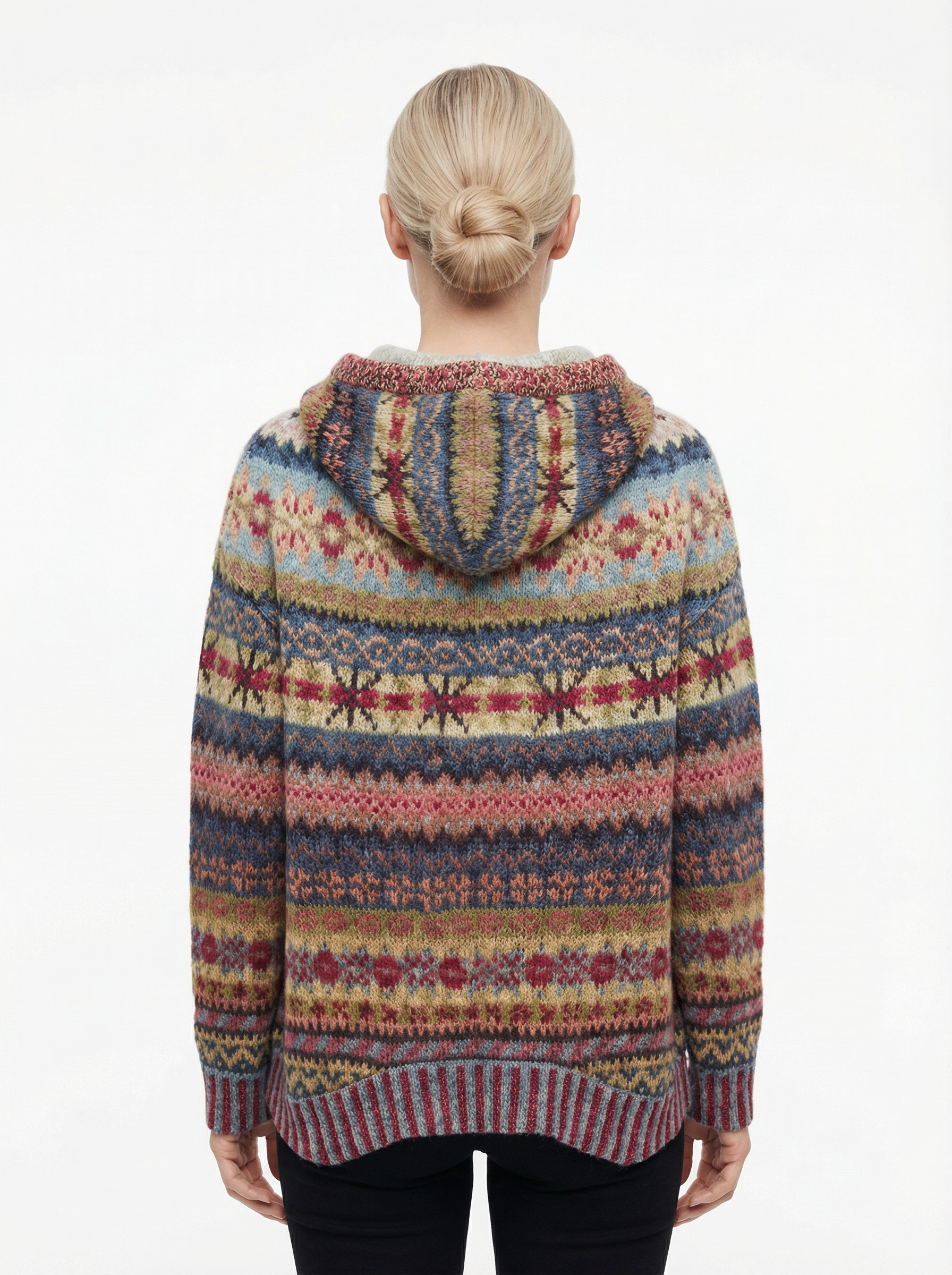 Sweater Women Norwegian Pattern Winter Relaxed Fit