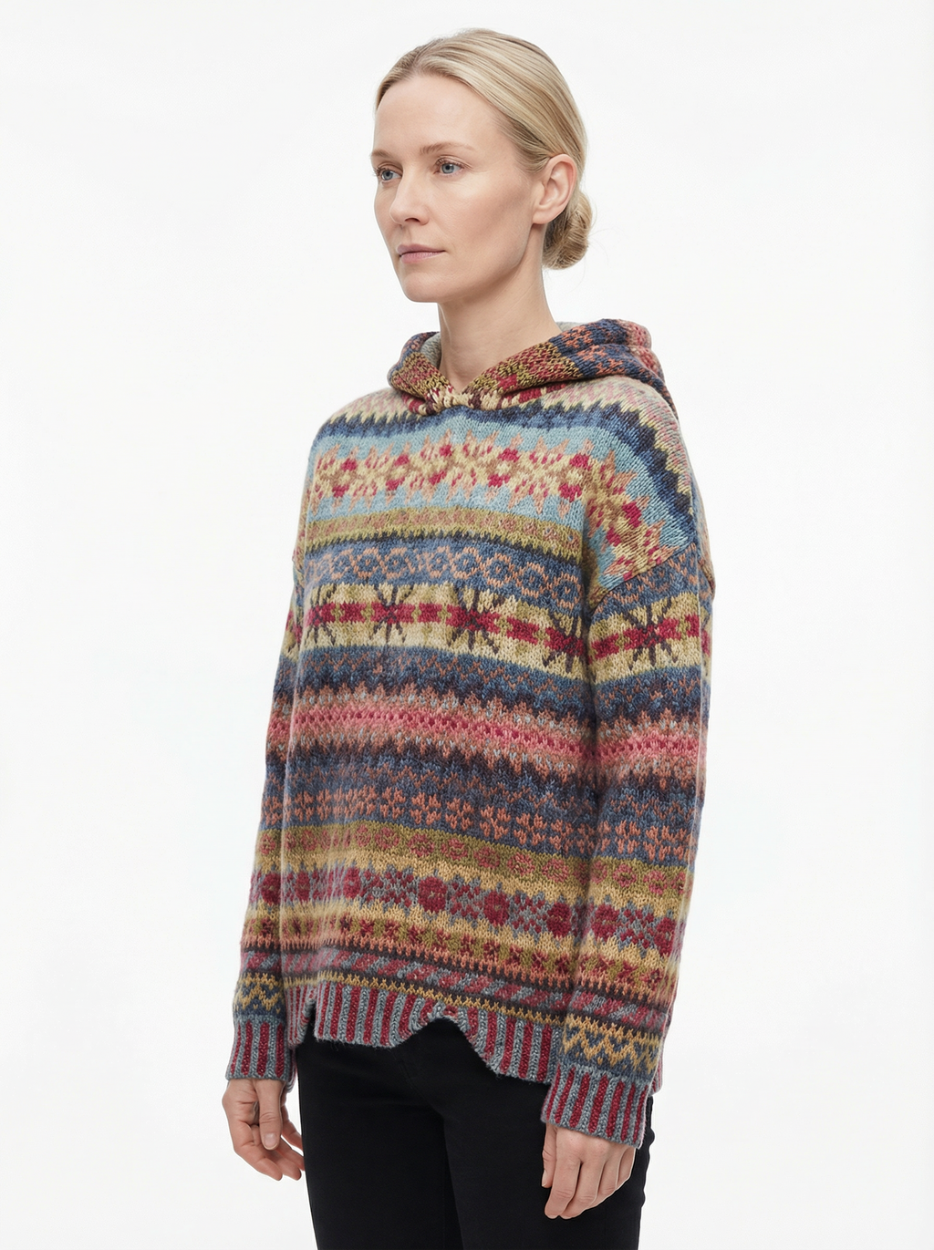 Sweater Women Norwegian Pattern Winter Relaxed Fit