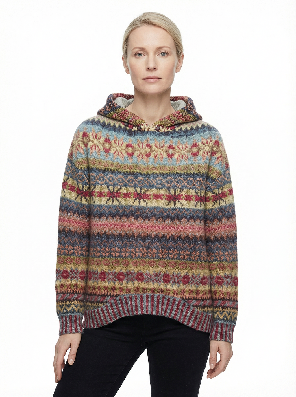 Sweater Women Norwegian Pattern Winter Relaxed Fit