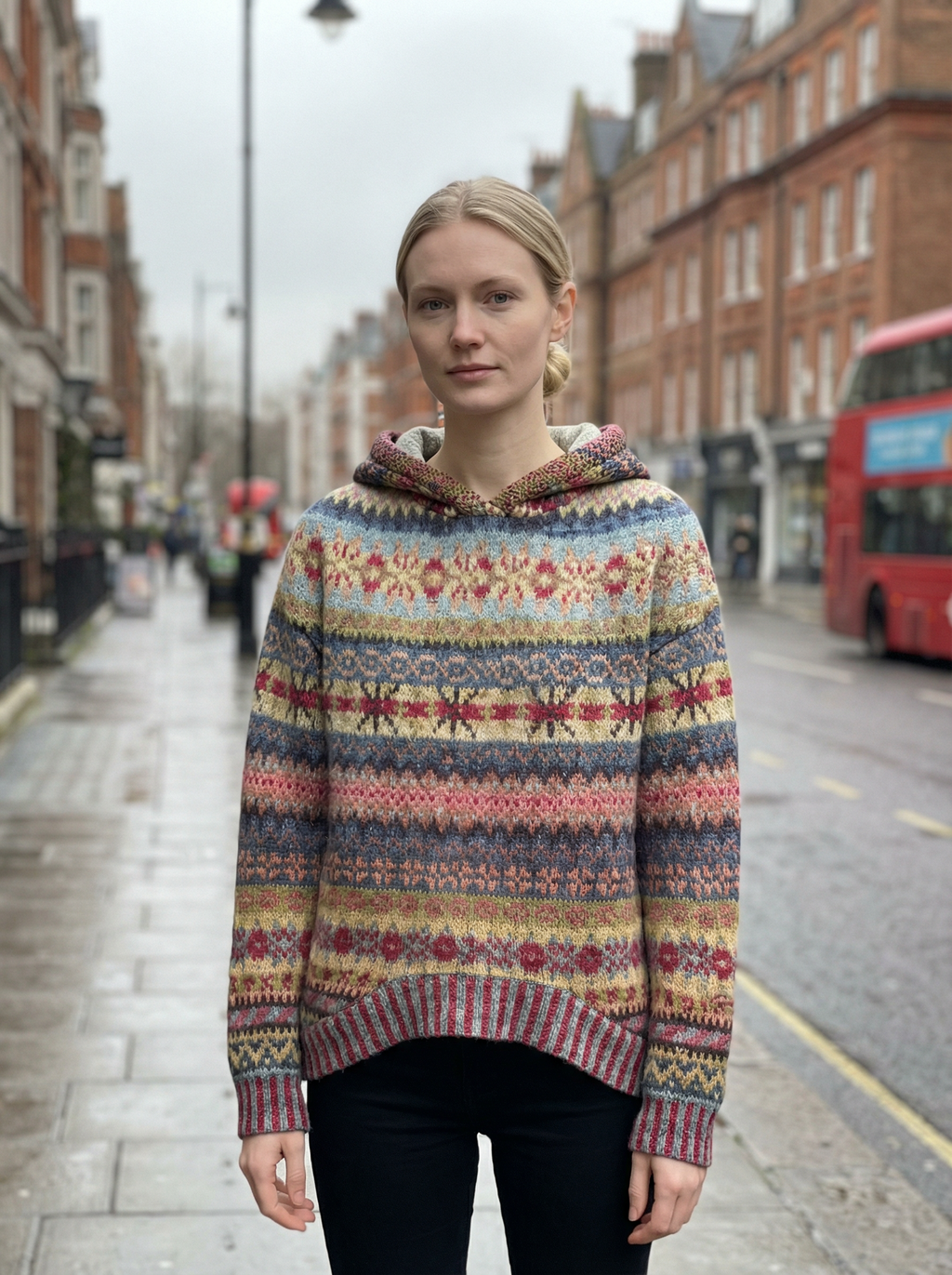 Sweater Women Norwegian Pattern Winter Relaxed Fit