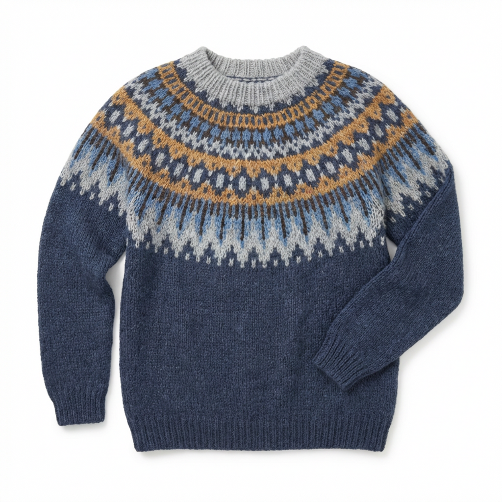 Sweater Women Nordic Pattern Knitted Relaxed Fit