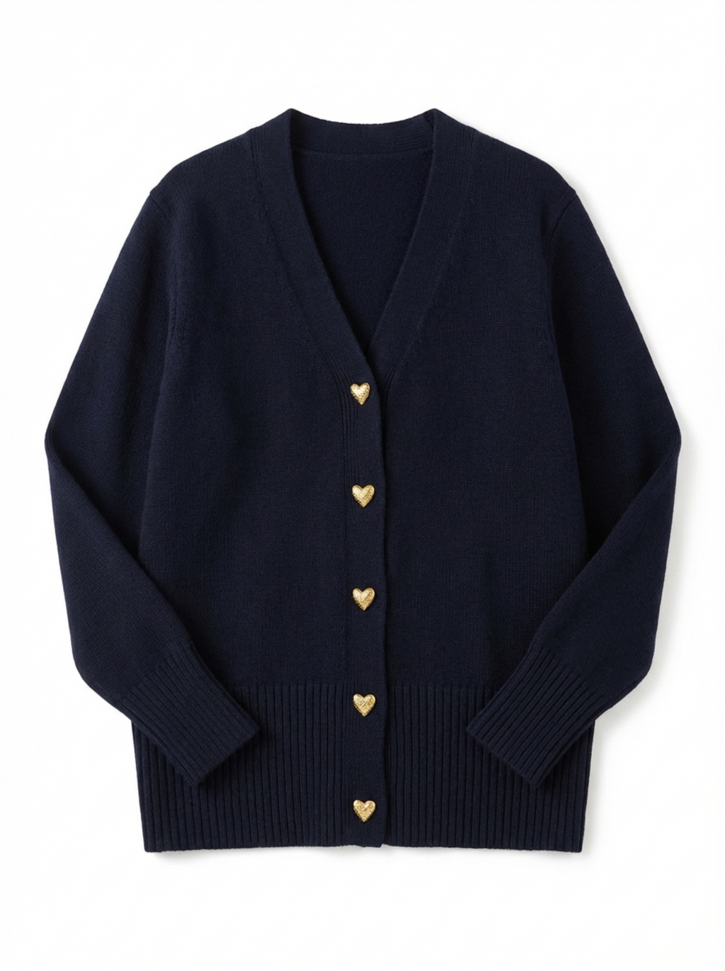 Cardigan Women Knitted Button Front Hip-Length