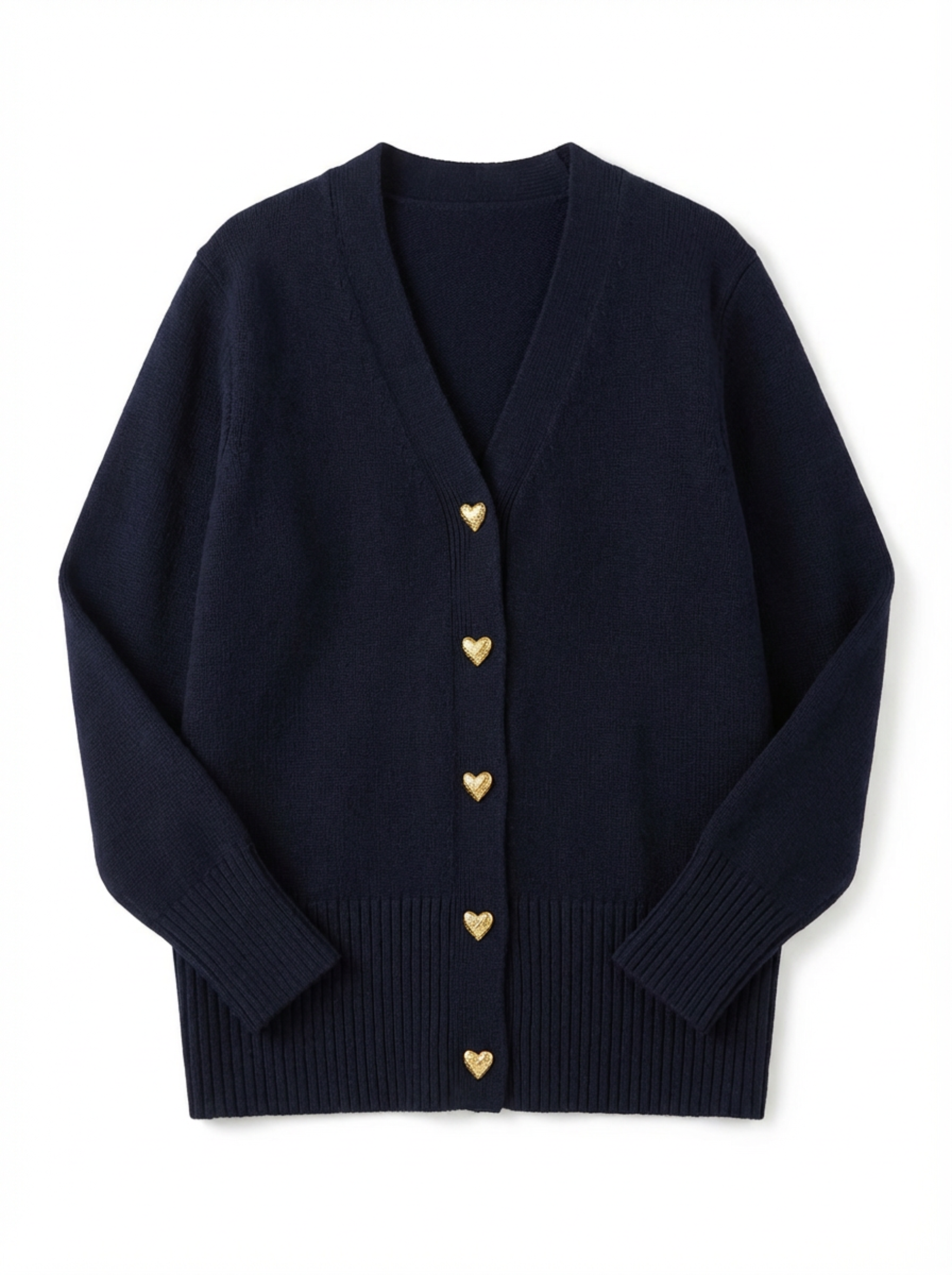Cardigan Women Knitted Button Front Hip-Length
