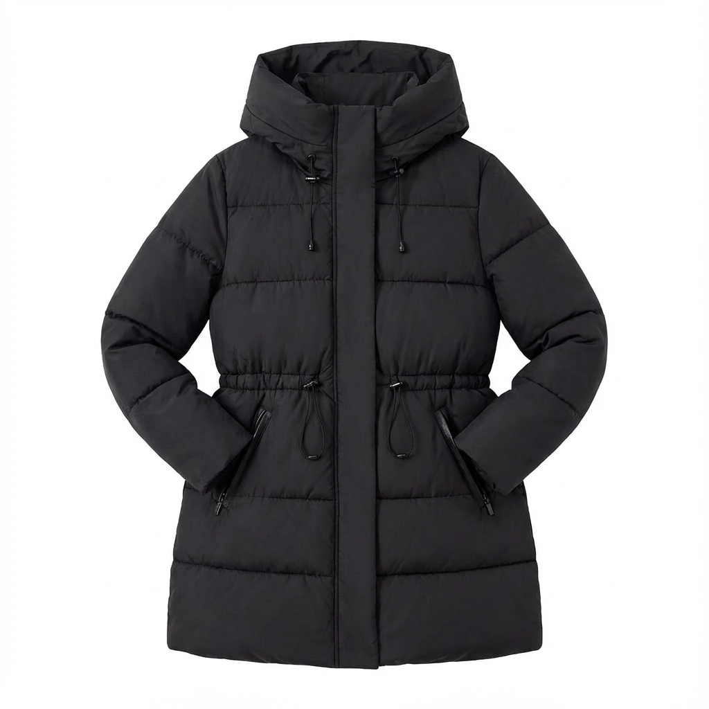 Winter Jacket Women Long Single-Breasted Padded Outerwear