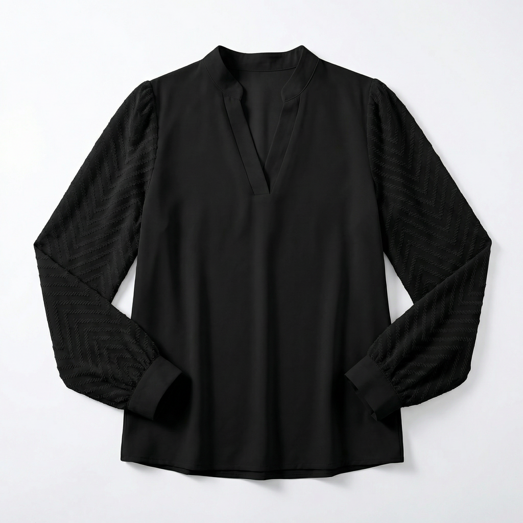 Top Women V‑Neck Smooth Draped Silhouette