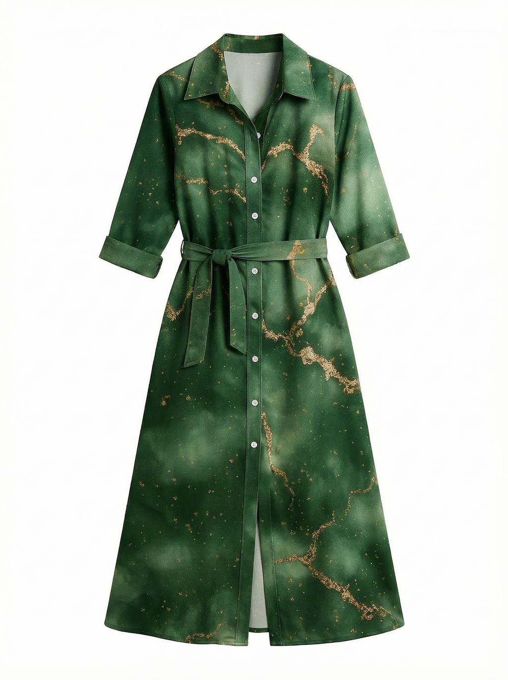 Dress Women Maxi Loose Fit 3/4 Sleeve Elegant