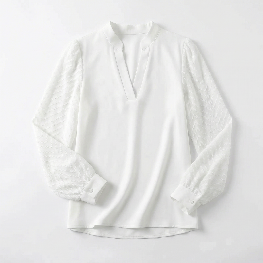 Top Women V‑Neck Smooth Draped Silhouette