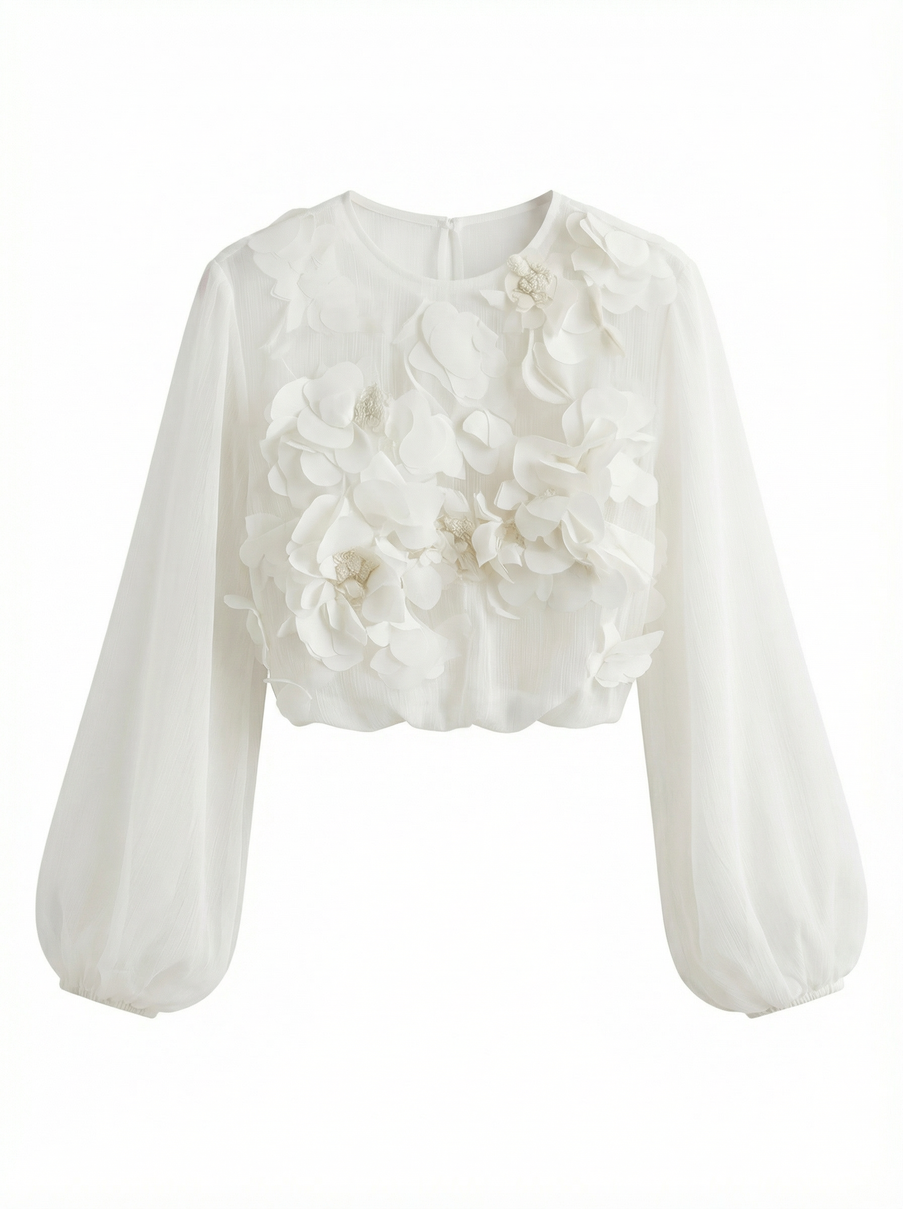 Top Women 3D Floral Detail Relaxed Silhouette