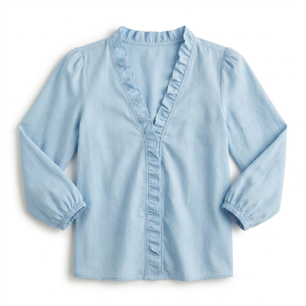 Blouse for Women with Elegant Ruches & Relaxed Cut