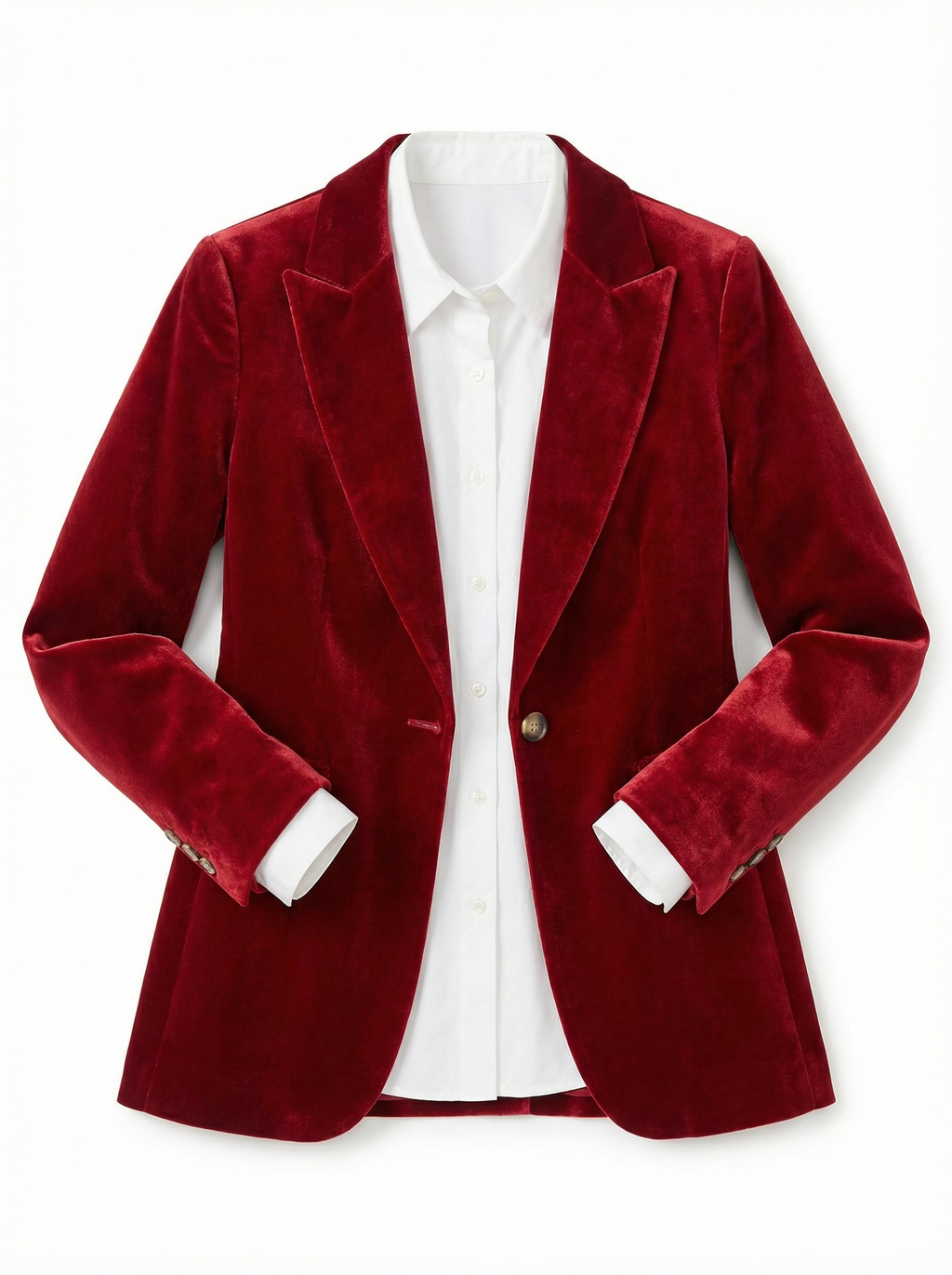 Blazer Women Tailored Fit Classic Lapel Gold Button Details