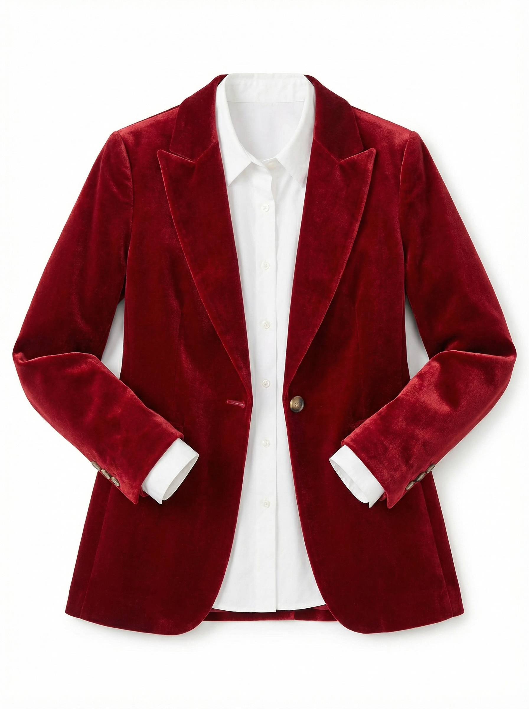 Blazer Women Tailored Fit Classic Lapel Gold Button Details