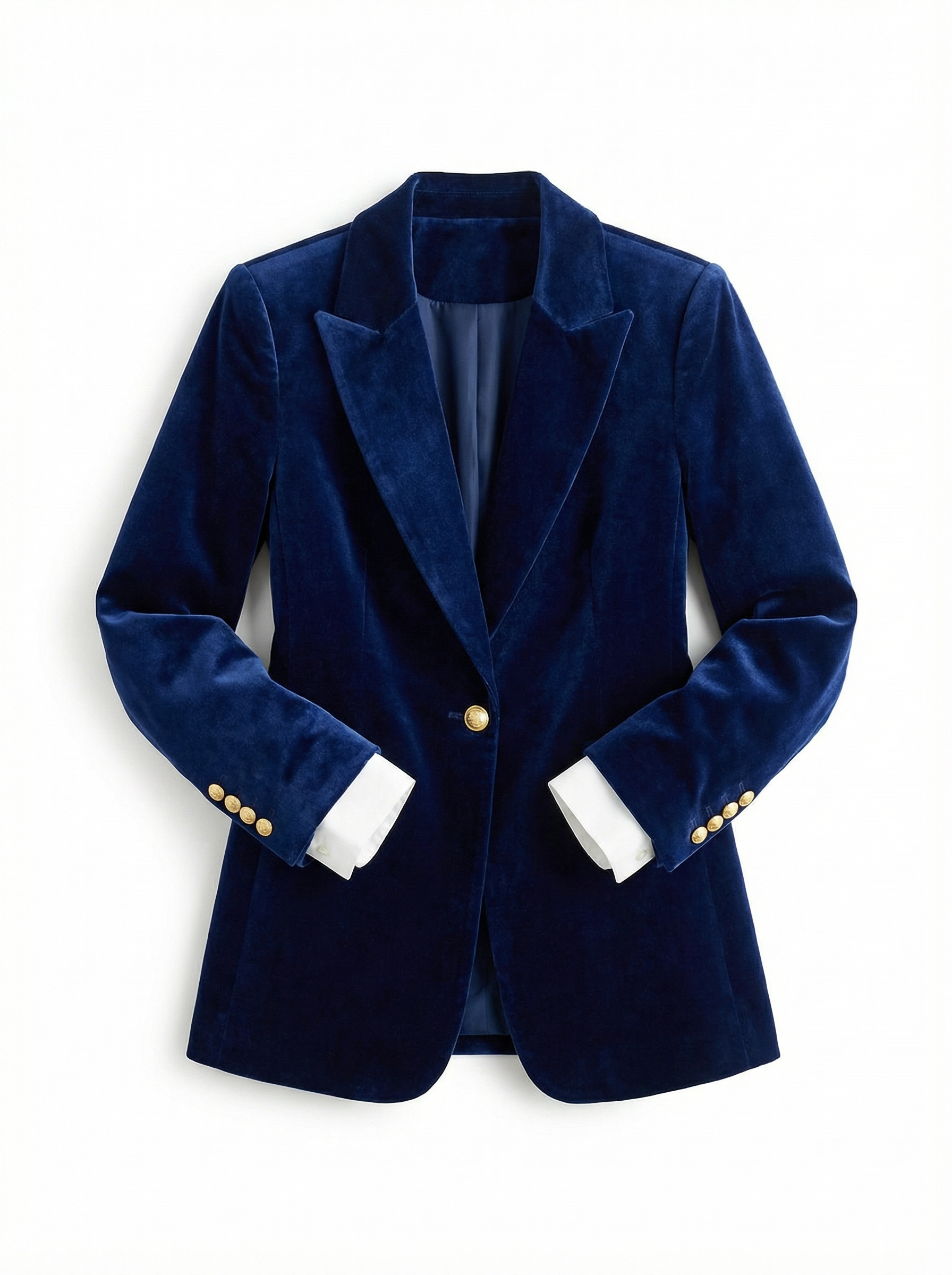 Blazer Women Tailored Fit Classic Lapel Gold Button Details