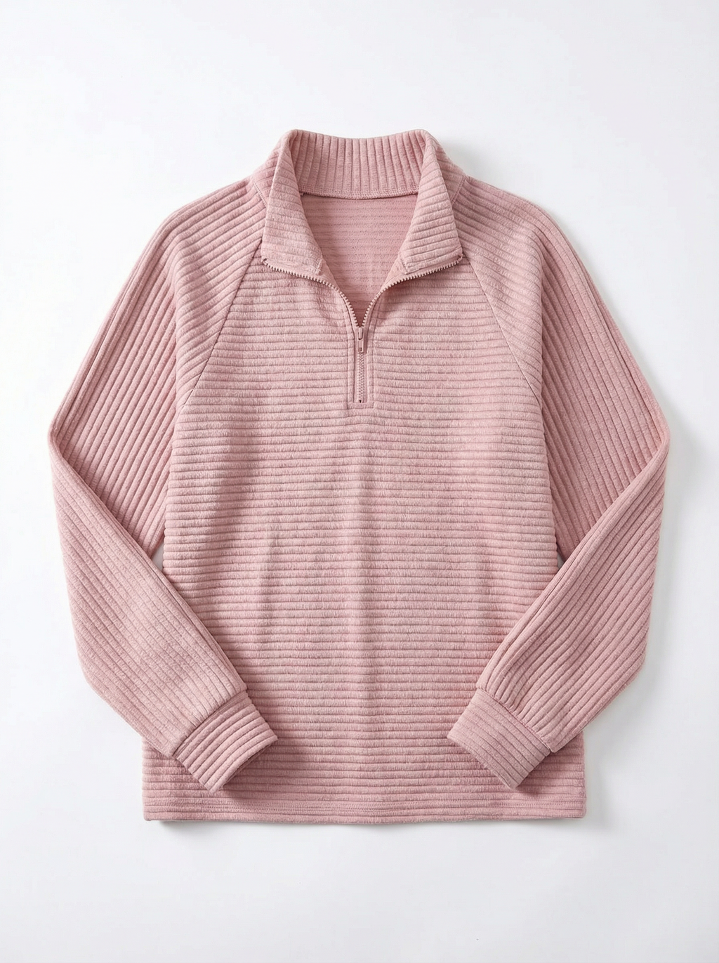 Sweater Women V‑Neck Zip Front Classic Silhouette