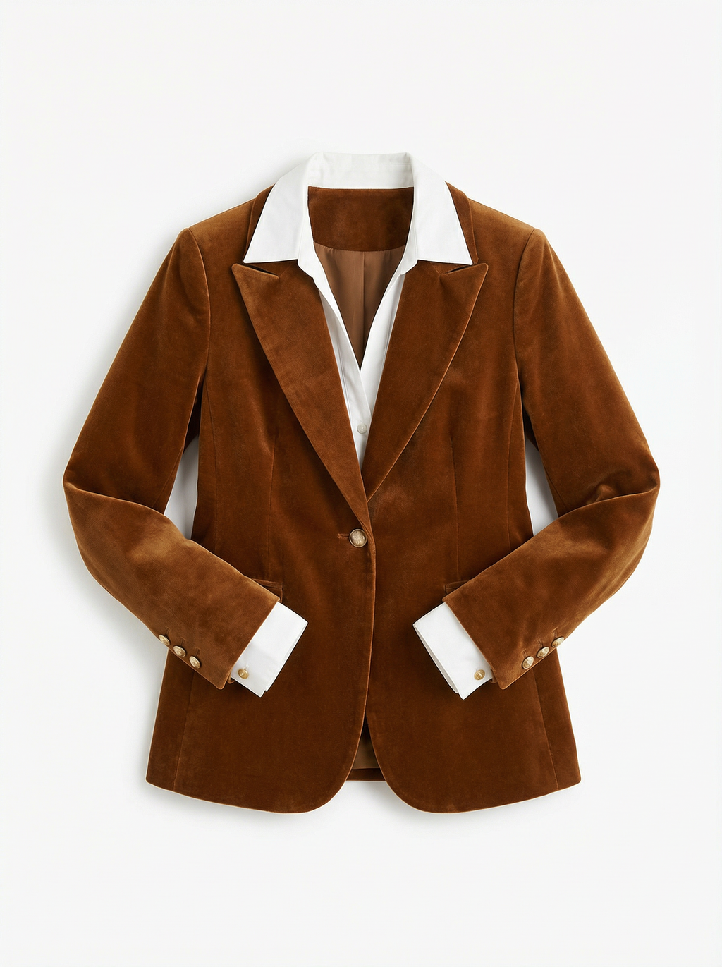 Blazer Women Tailored Fit Classic Lapel Gold Button Details