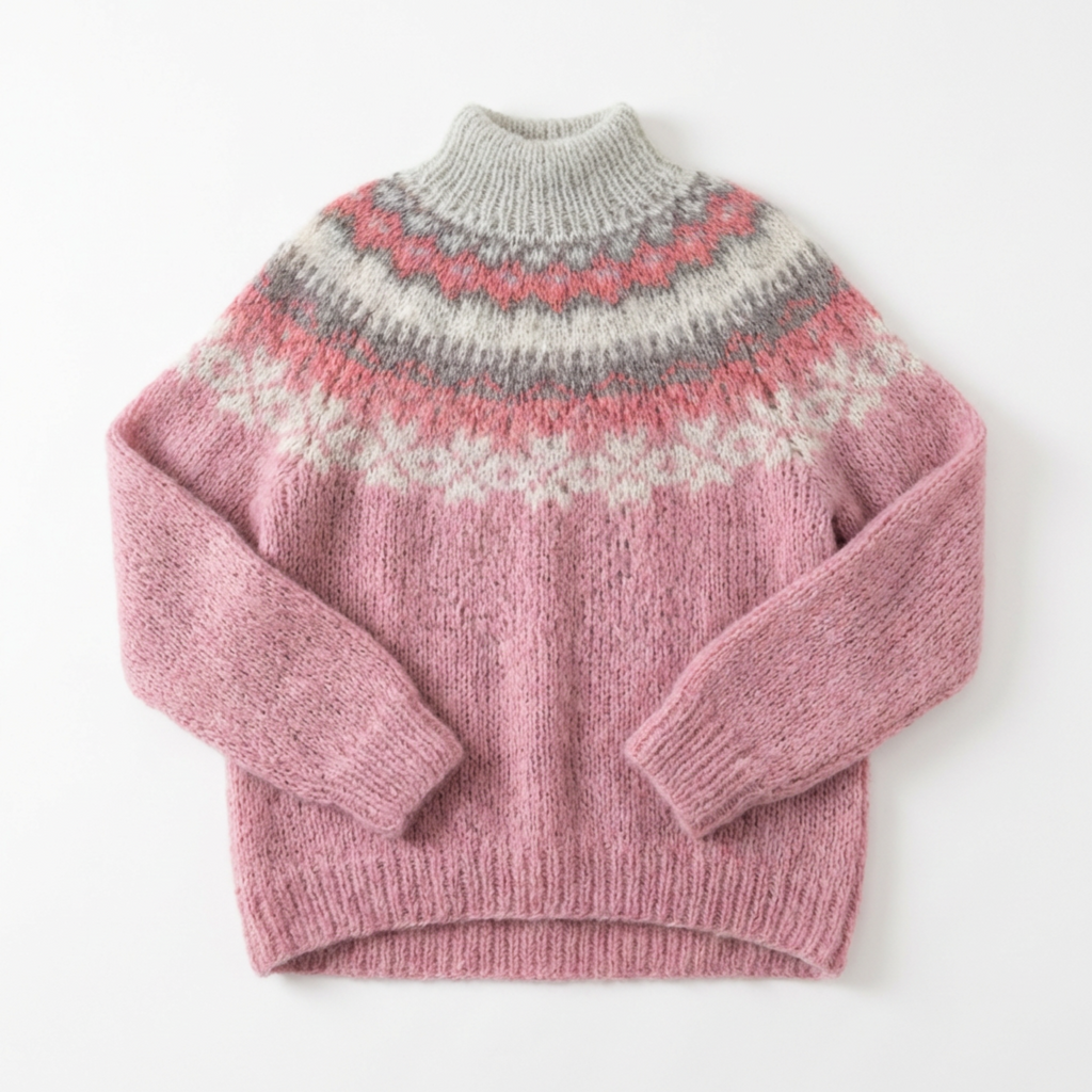 Sweater Women Nordic Pattern Knitted Relaxed Fit