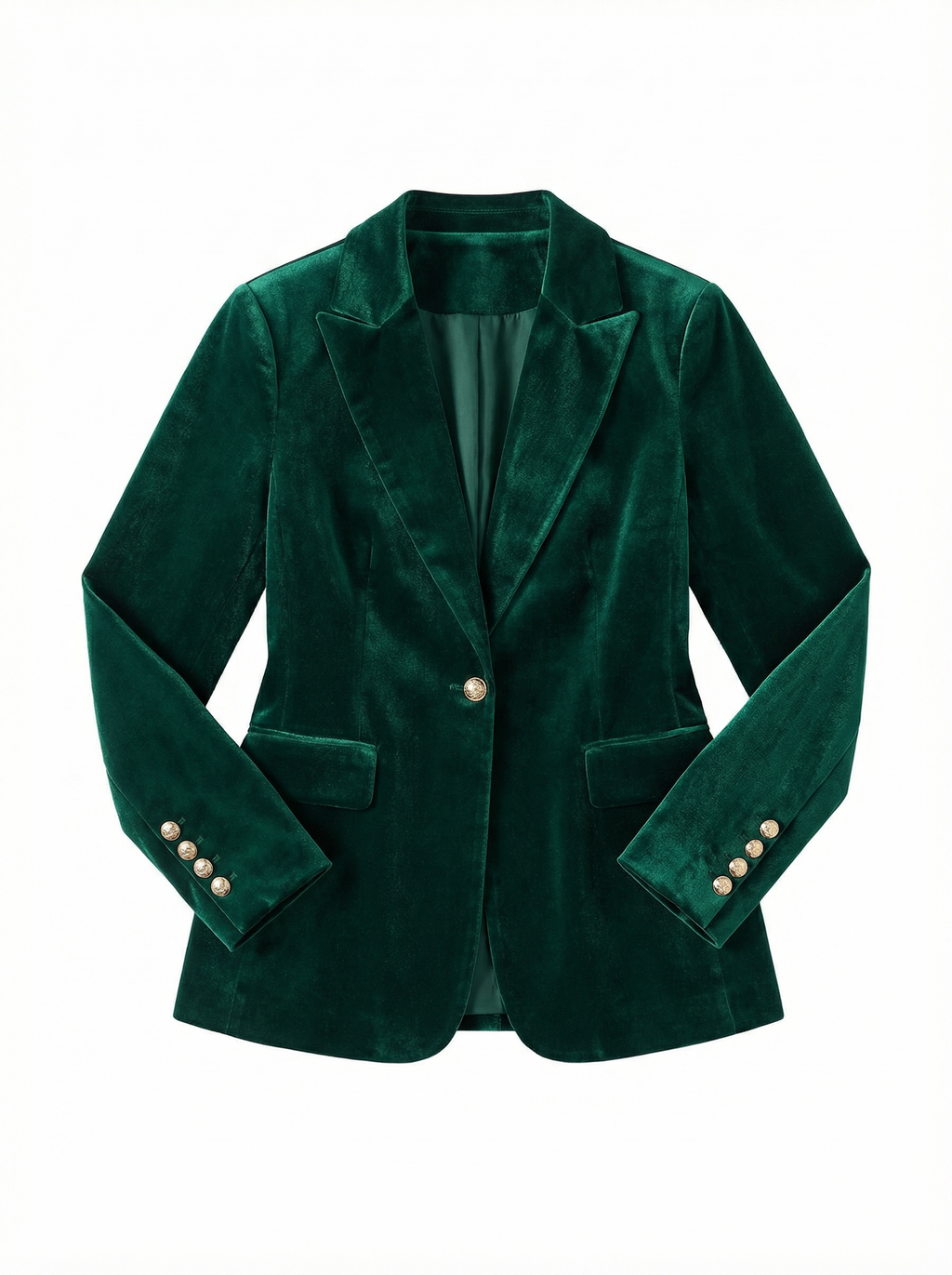 Blazer Women Tailored Fit Classic Lapel Gold Button Details