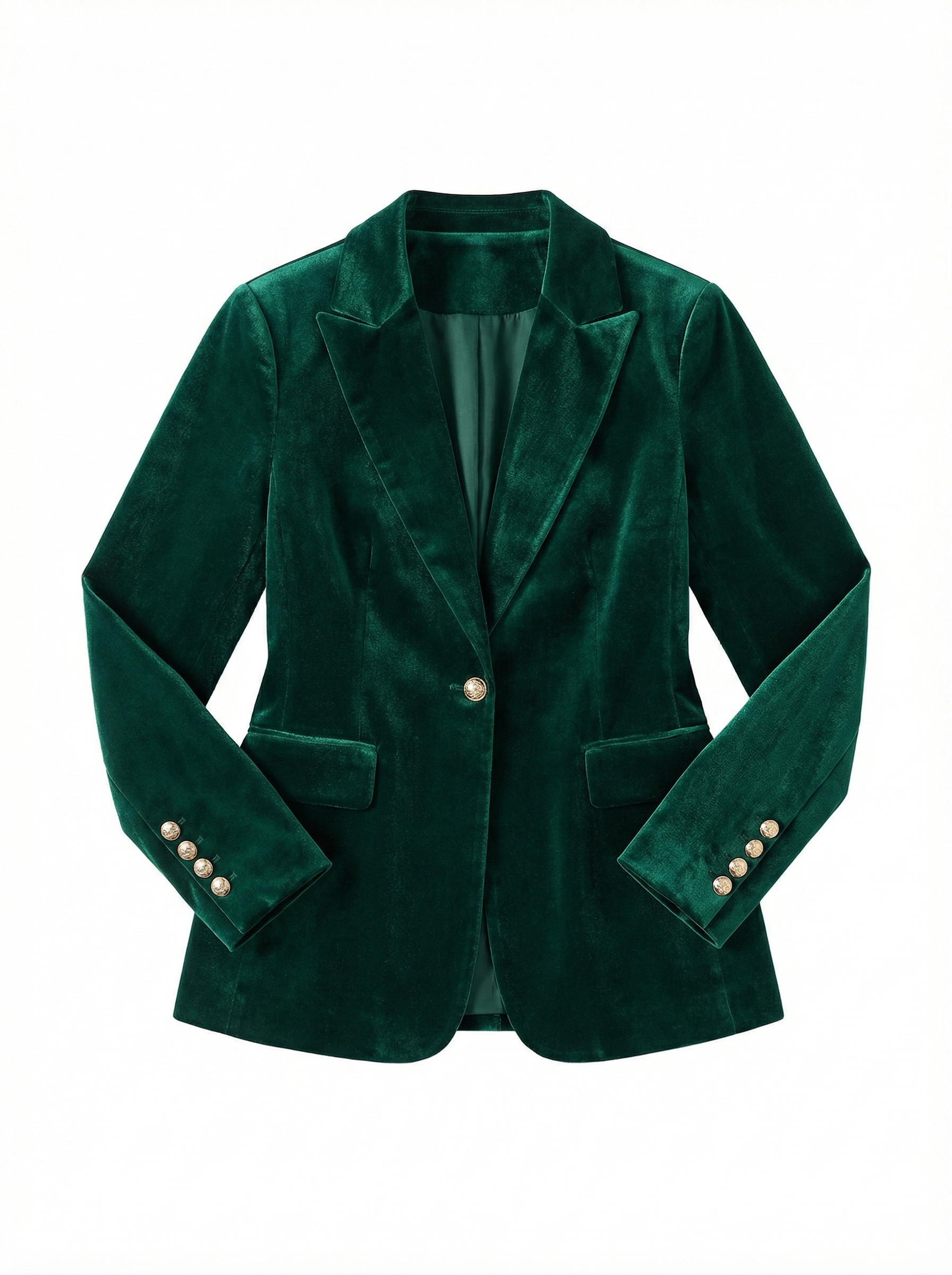 Blazer Women Tailored Fit Classic Lapel Gold Button Details