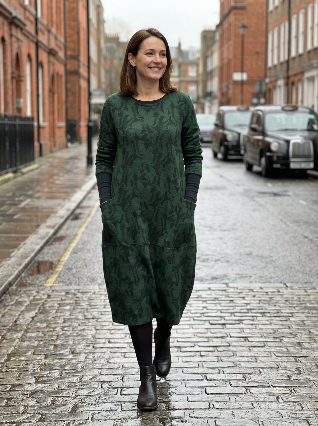 Women’s Classic Winter Dress with Full Sleeves & Relaxed Cut