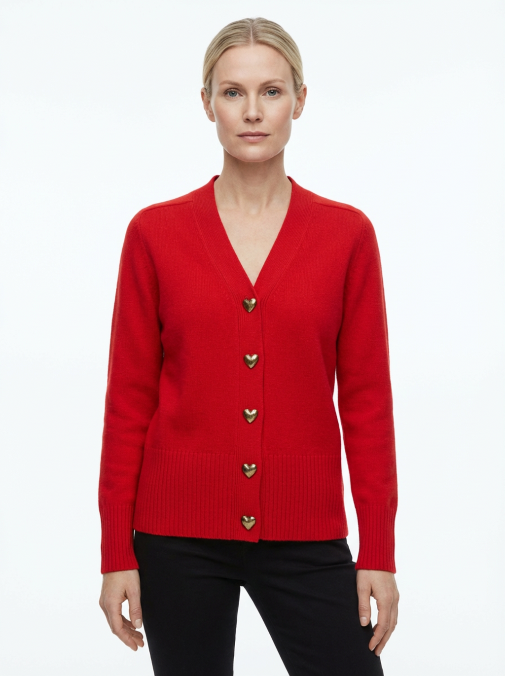 Cardigan Women Knitted Button Front Hip-Length