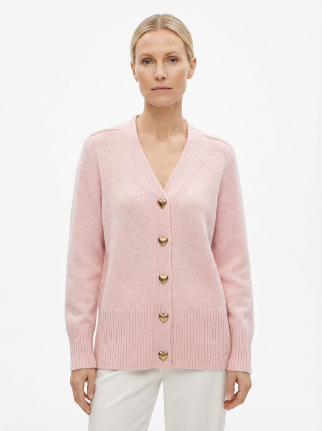 Cardigan Women Knitted Button Front Hip-Length