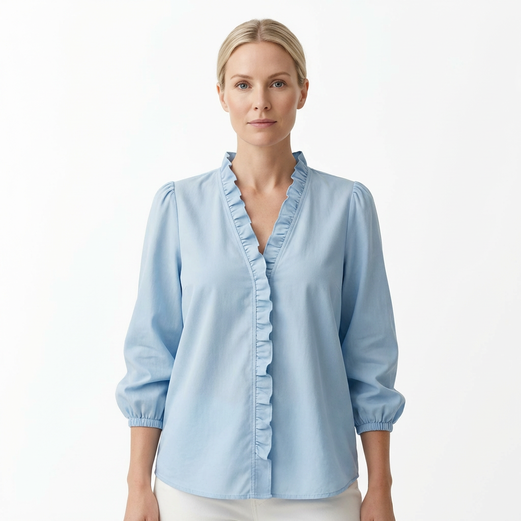 Blouse for Women with Elegant Ruches & Relaxed Cut