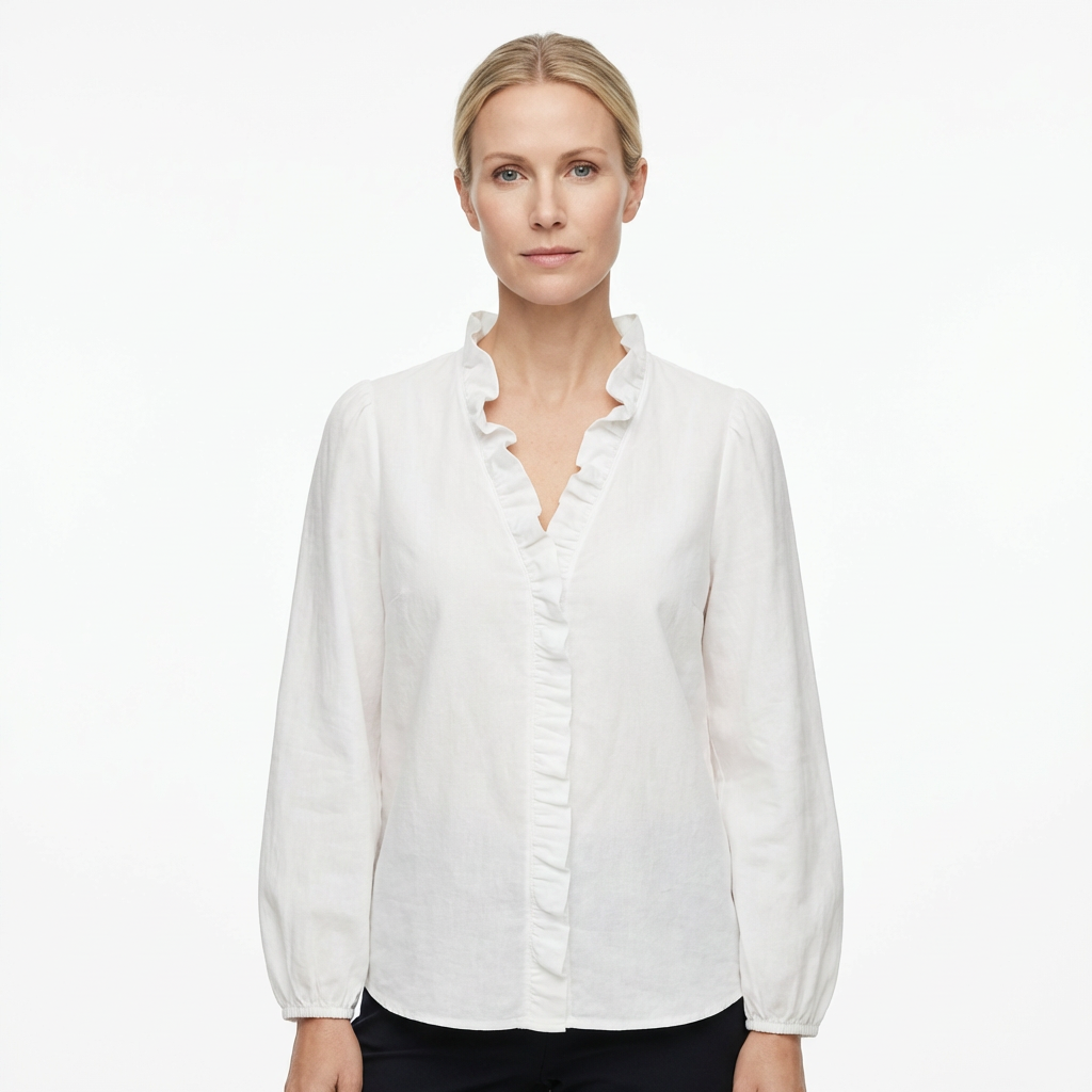 Blouse for Women with Elegant Ruches & Relaxed Cut