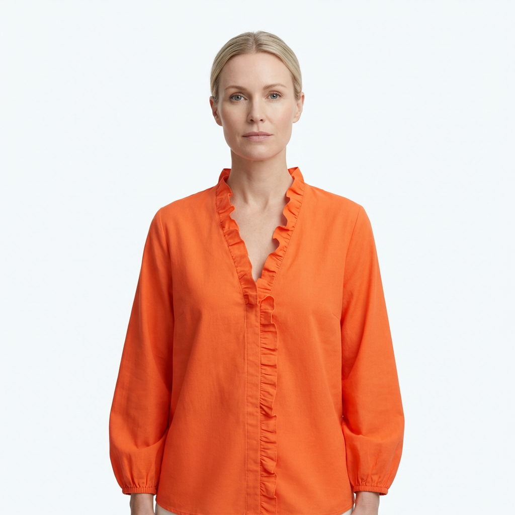 Blouse for Women with Elegant Ruches & Relaxed Cut
