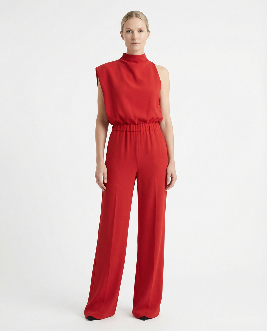 Jumpsuit Women Halter Neck Sleeveless Elegant Wide Leg