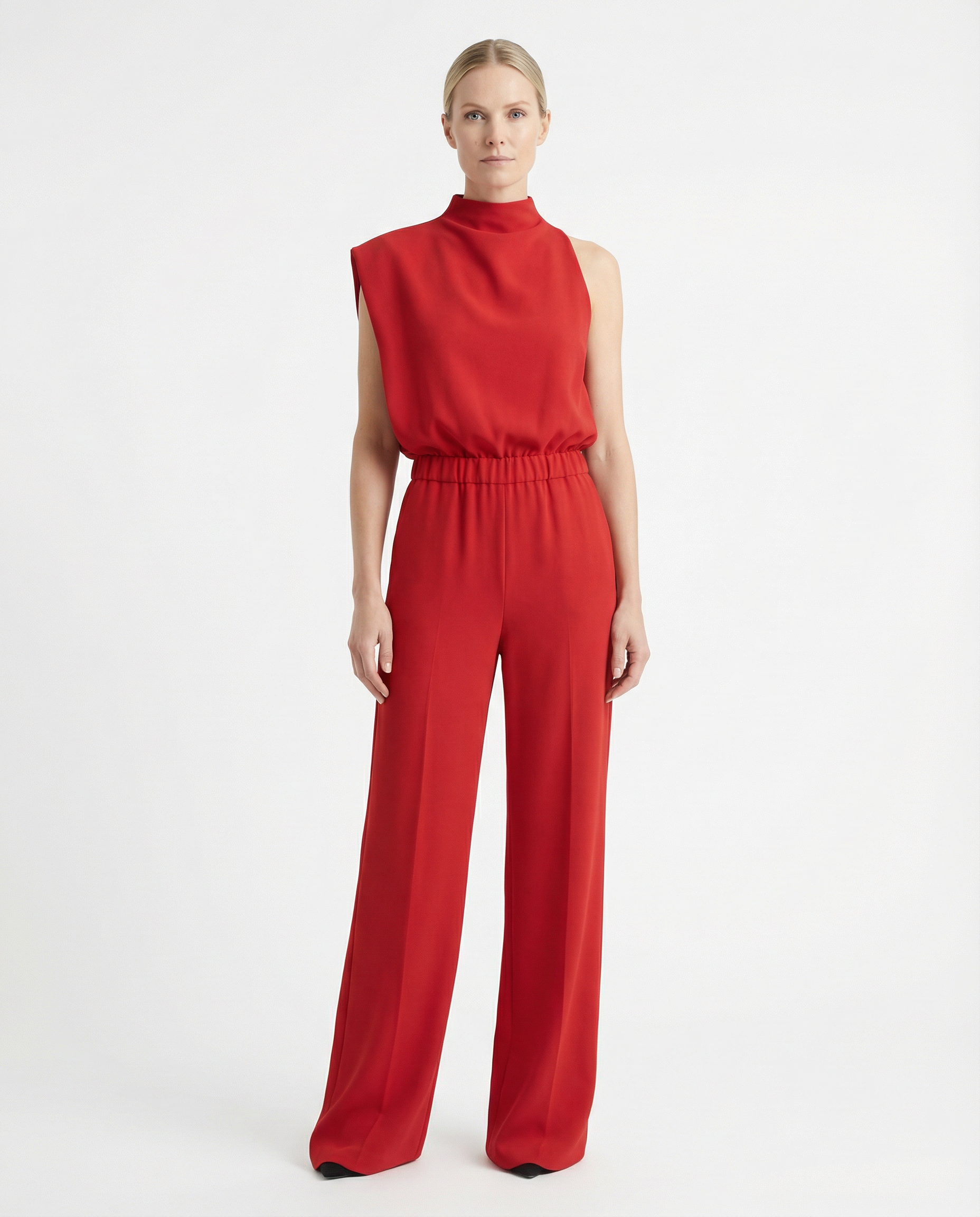 Jumpsuit Women Halter Neck Sleeveless Elegant Wide Leg