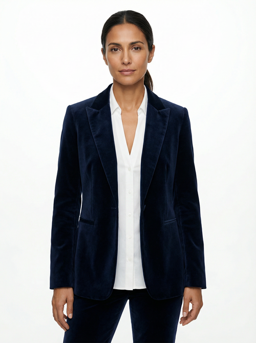 Blazer Women Tailored Fit Classic Lapel Gold Button Details
