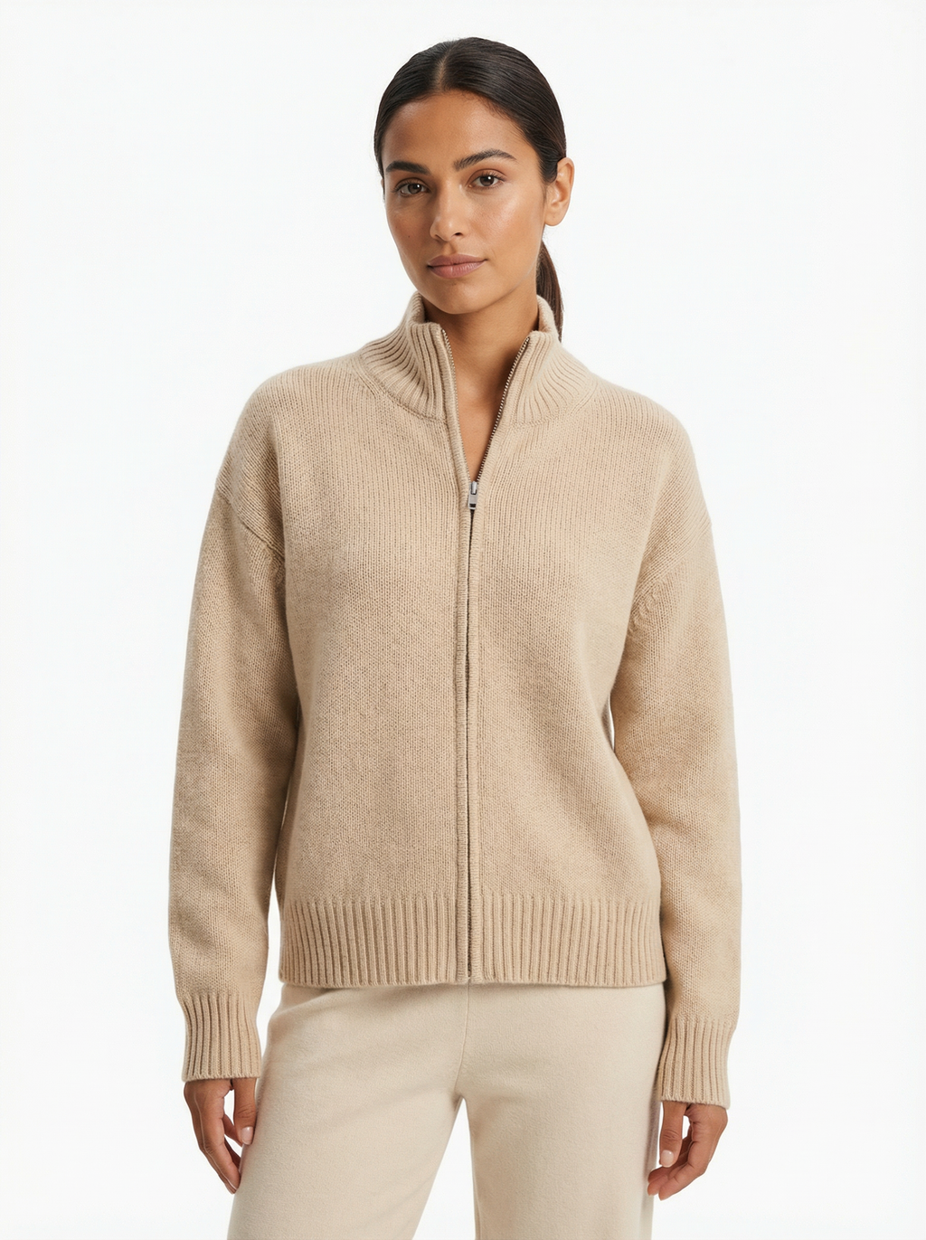 Cardigan Women Full-Zip Front Tailored Silhouette