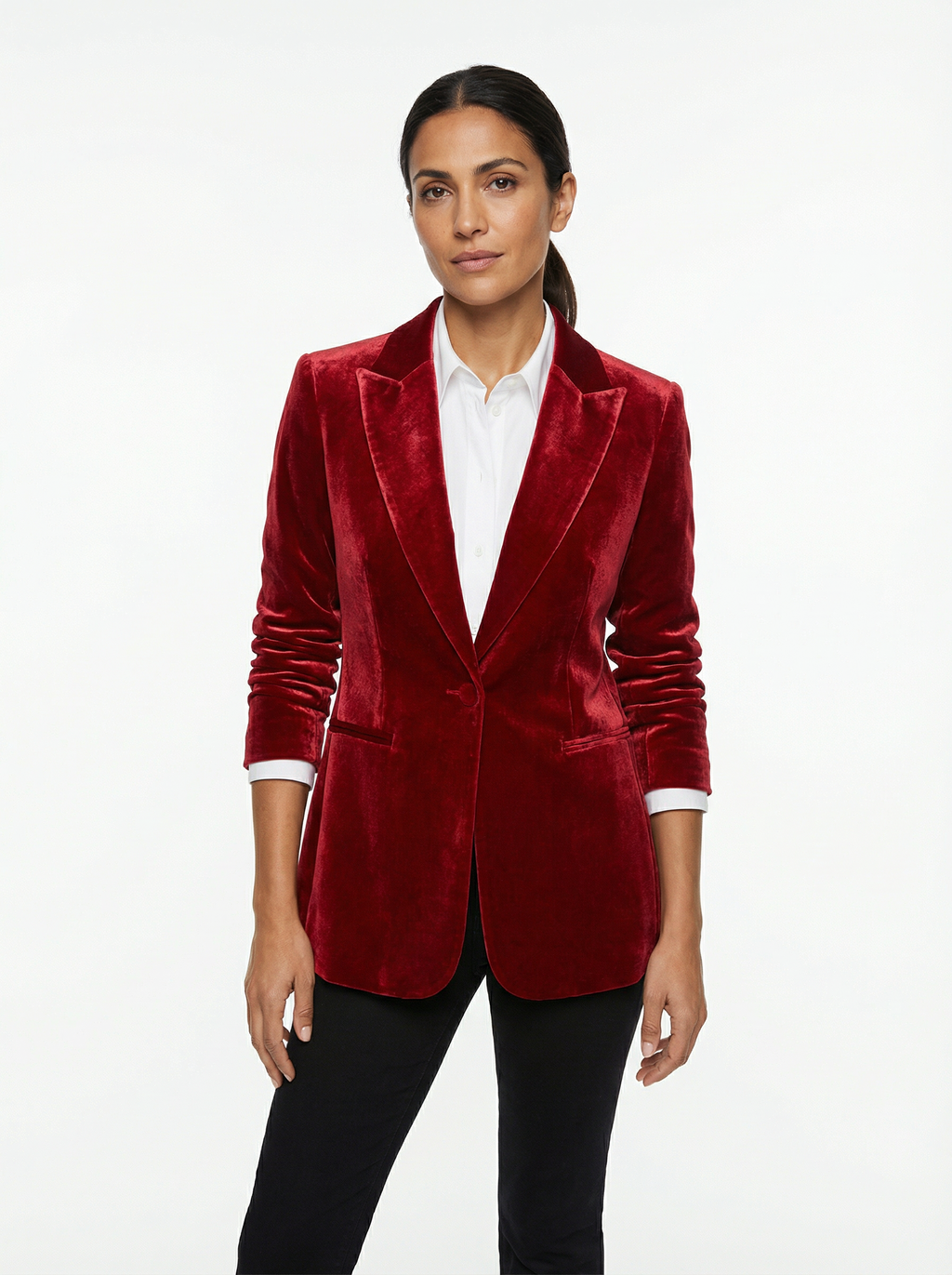 Blazer Women Tailored Fit Classic Lapel Gold Button Details