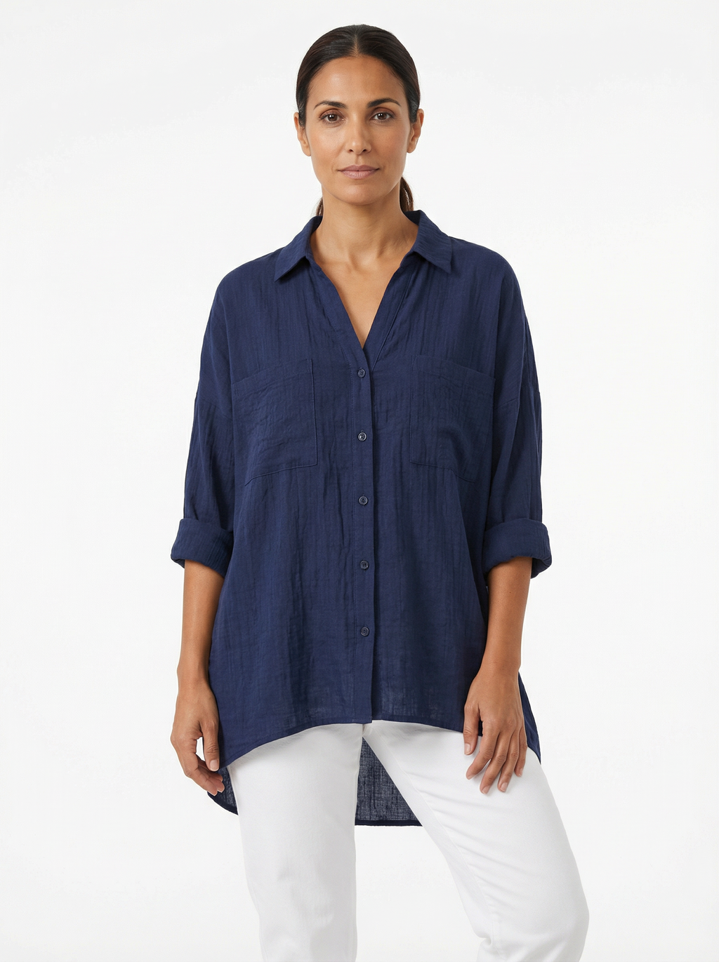 Blouse Women Front Button Closure Casual Fit