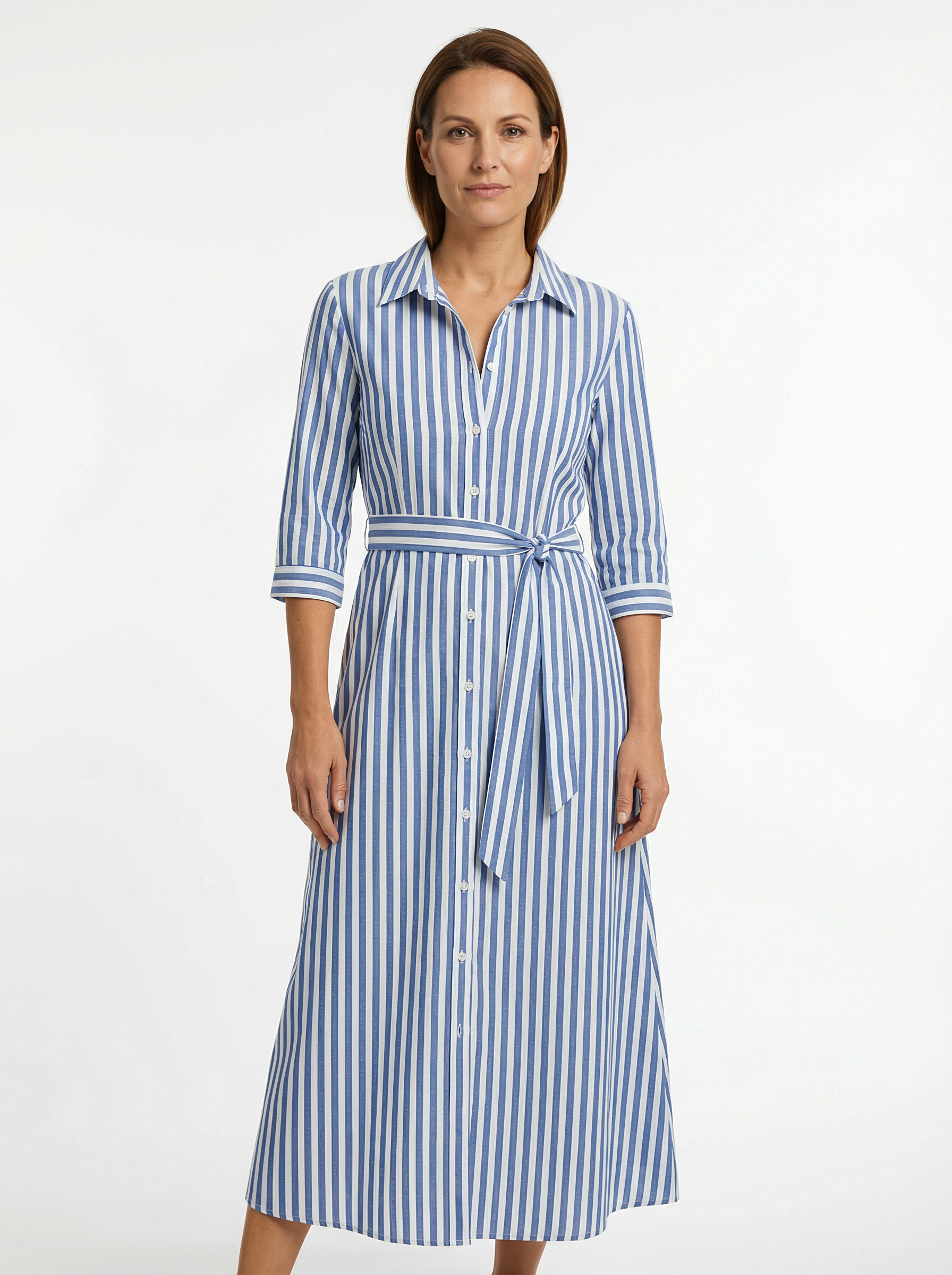 Dress Women Maxi Loose Fit 3/4 Sleeve Elegant