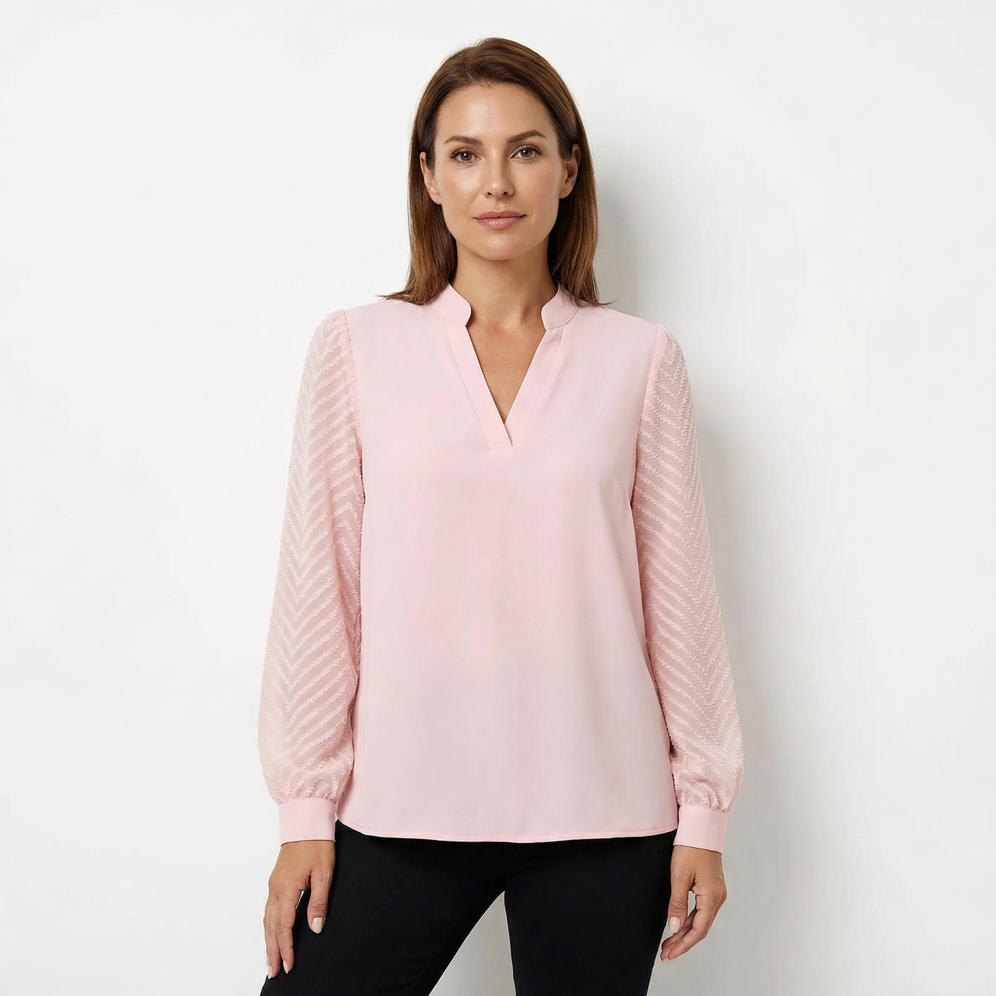 Top Women V‑Neck Smooth Draped Silhouette