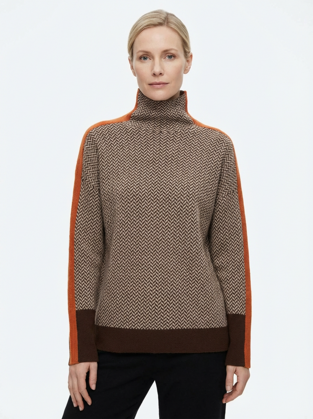 Turtleneck Sweater Women Ribbed Neck Regular Fit