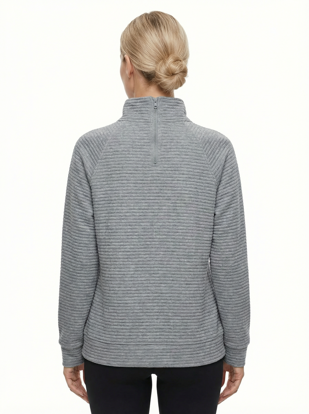 Sweater Women V‑Neck Zip Front Classic Silhouette