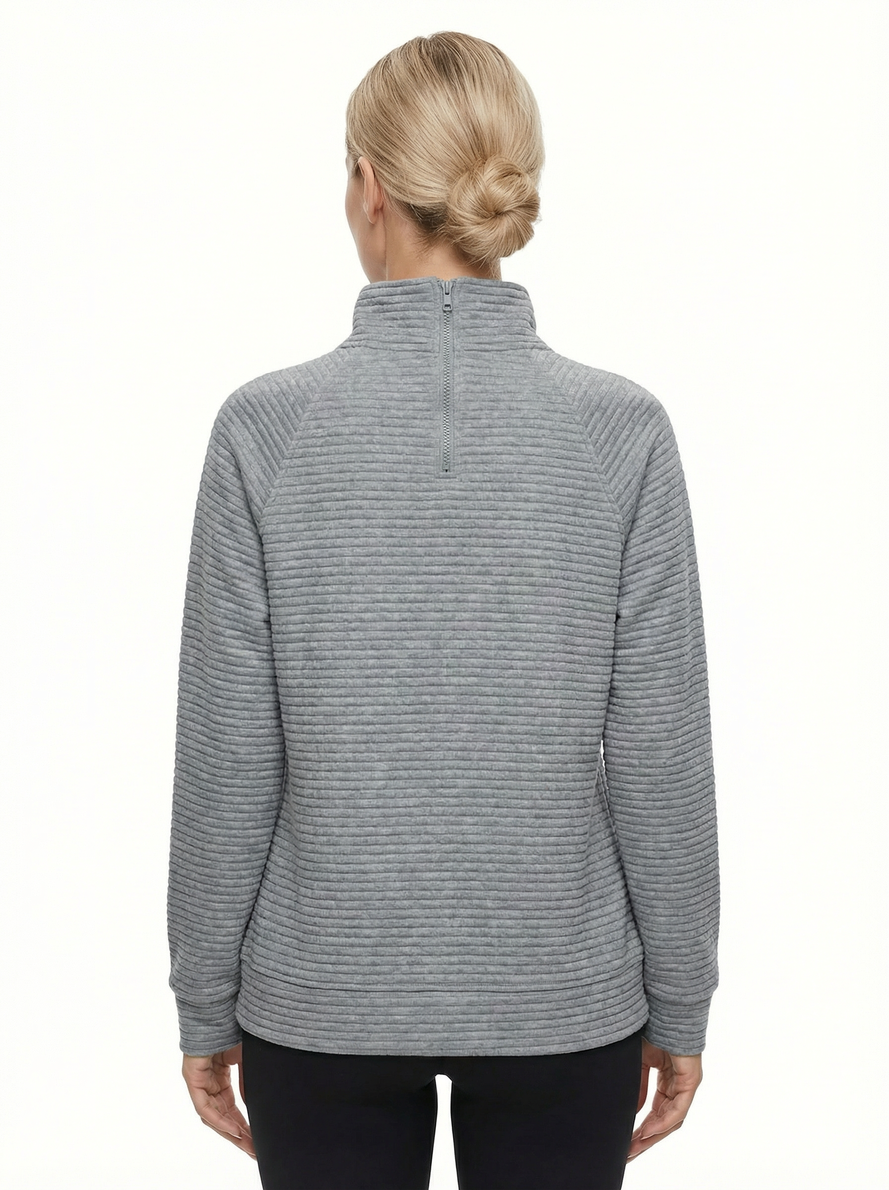 Sweater Women V‑Neck Zip Front Classic Silhouette