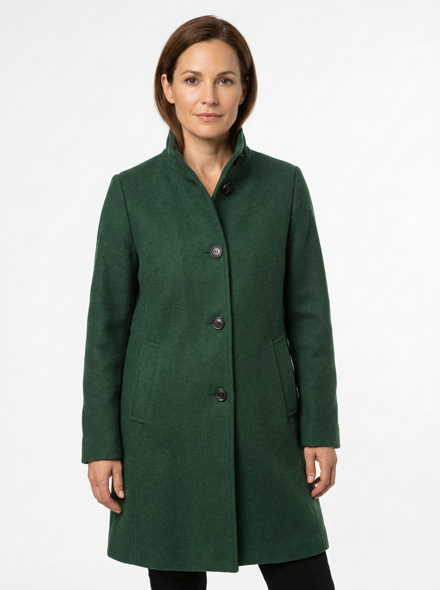 High-Collar Jacket Women Stand-Up Collar Longline Silhouette