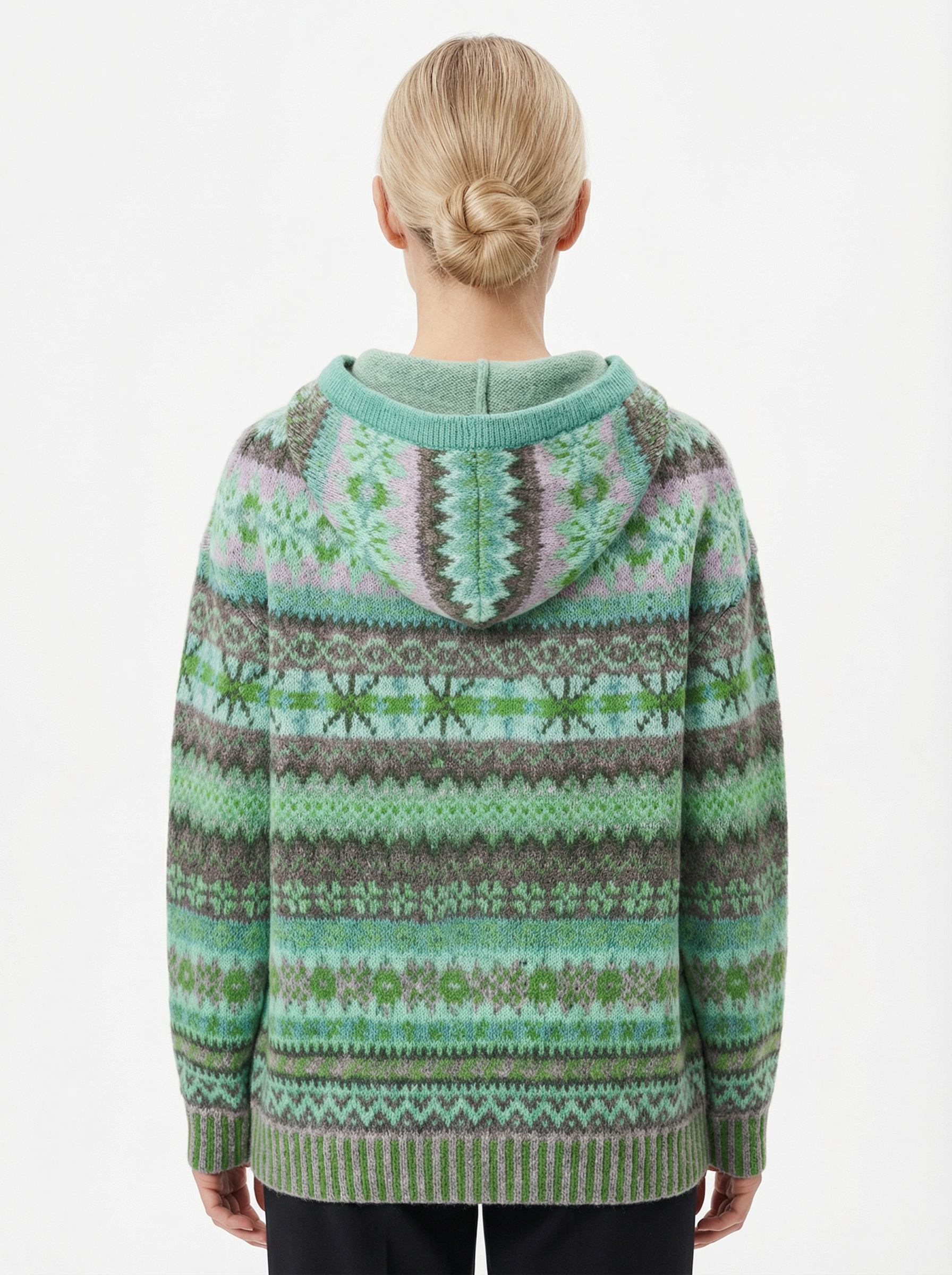 Sweater Women Norwegian Pattern Winter Relaxed Fit