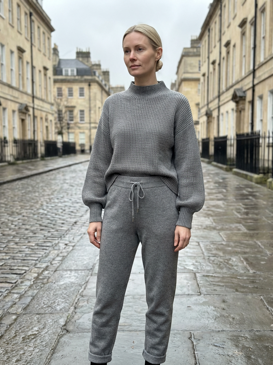 Tracksuit Women 2-Piece Set Relaxed Fit Balloon Sleeves