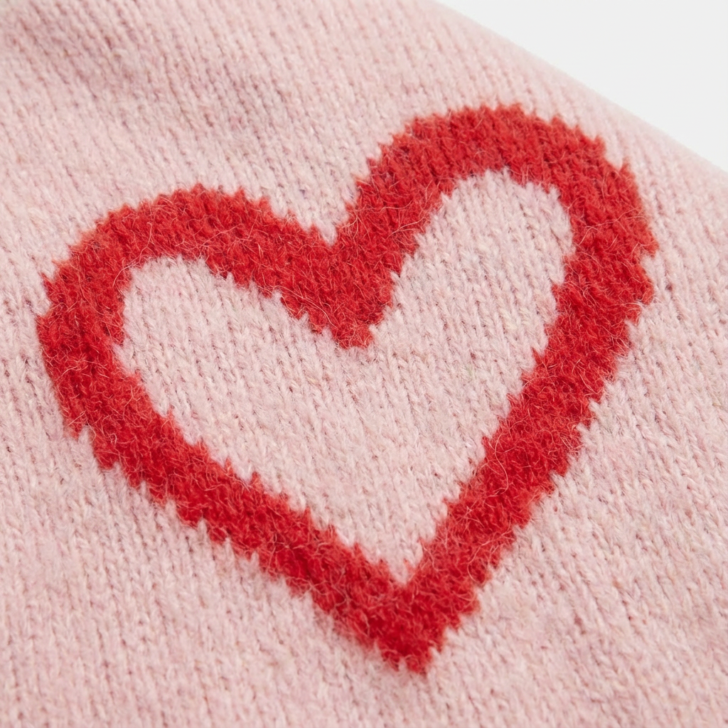 Sweater Women Crew Neck Oversized Heart Design