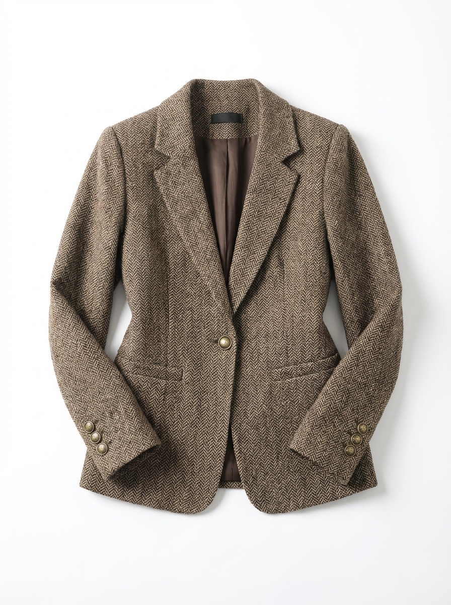 Blazer Women Functional Pockets Single-Breasted Tailored Cut