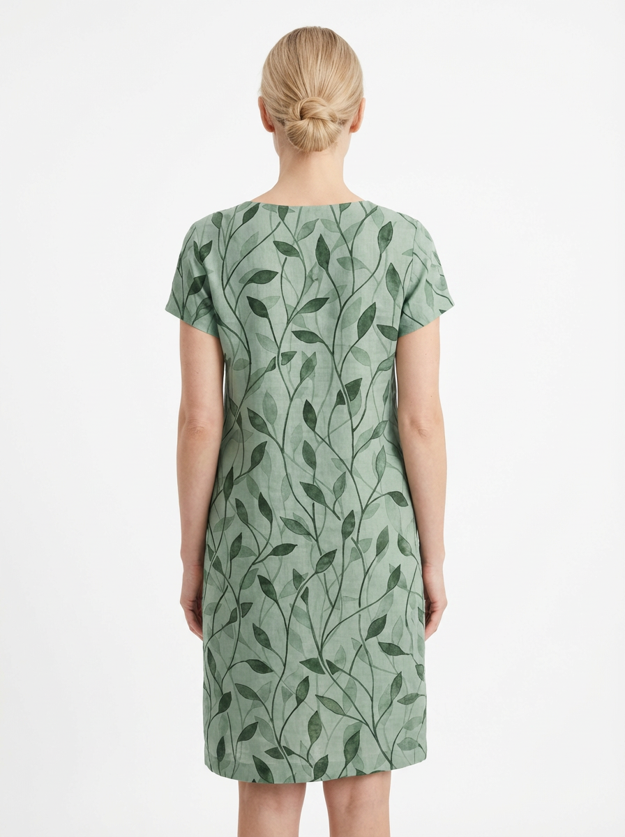 Summer Dress Women V-Neck Short Sleeve A-Line