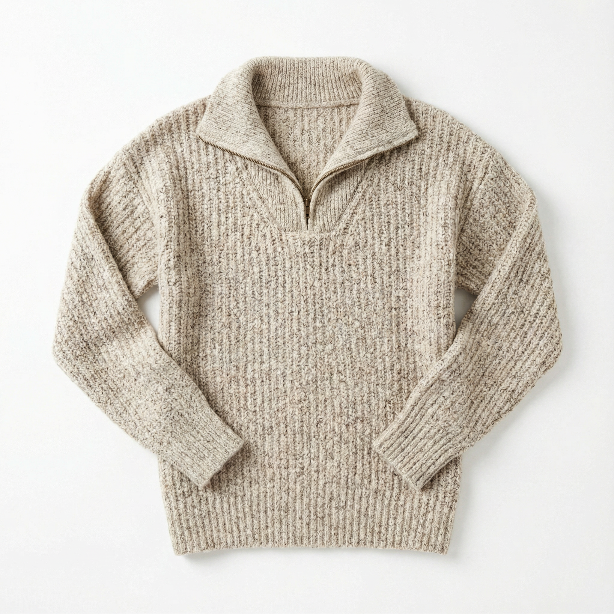 Sweater Women Half-Zip Neck Long Sleeve